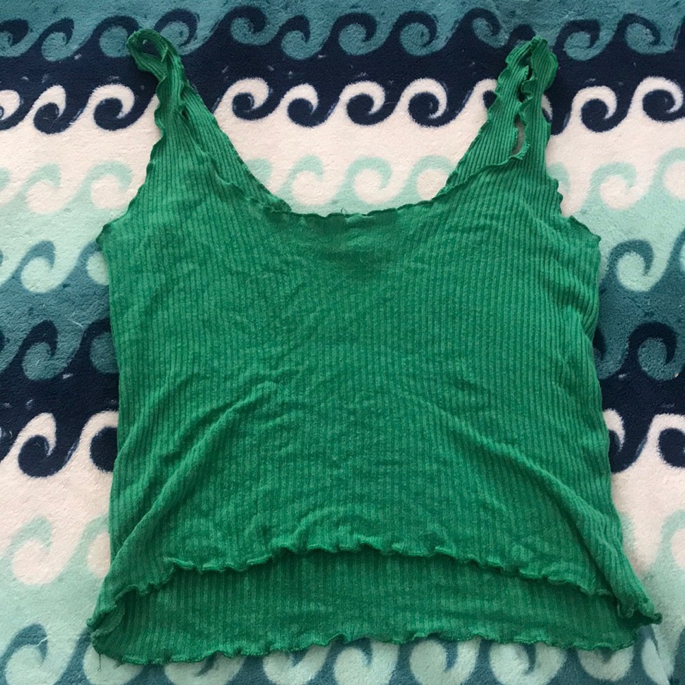 green tank top
